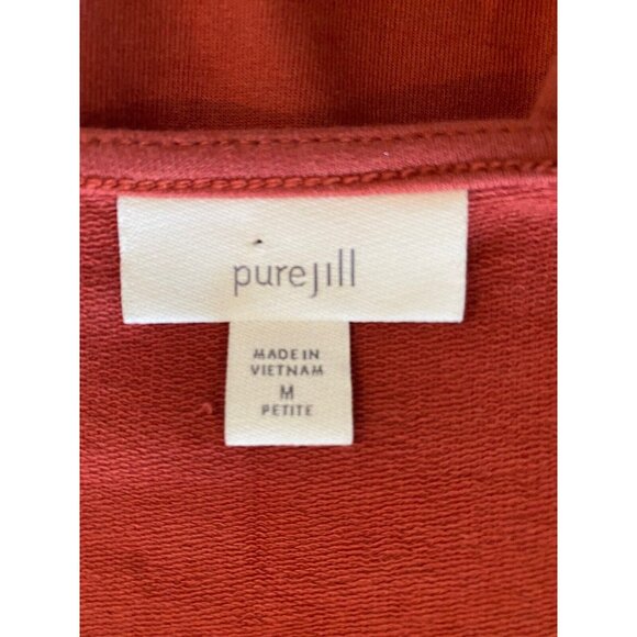 J. Jill Pure Jill Long Sleeve Round Neck Obi Sash Ginger Rust Knit Dress Size PM - Picture 6 of 7
